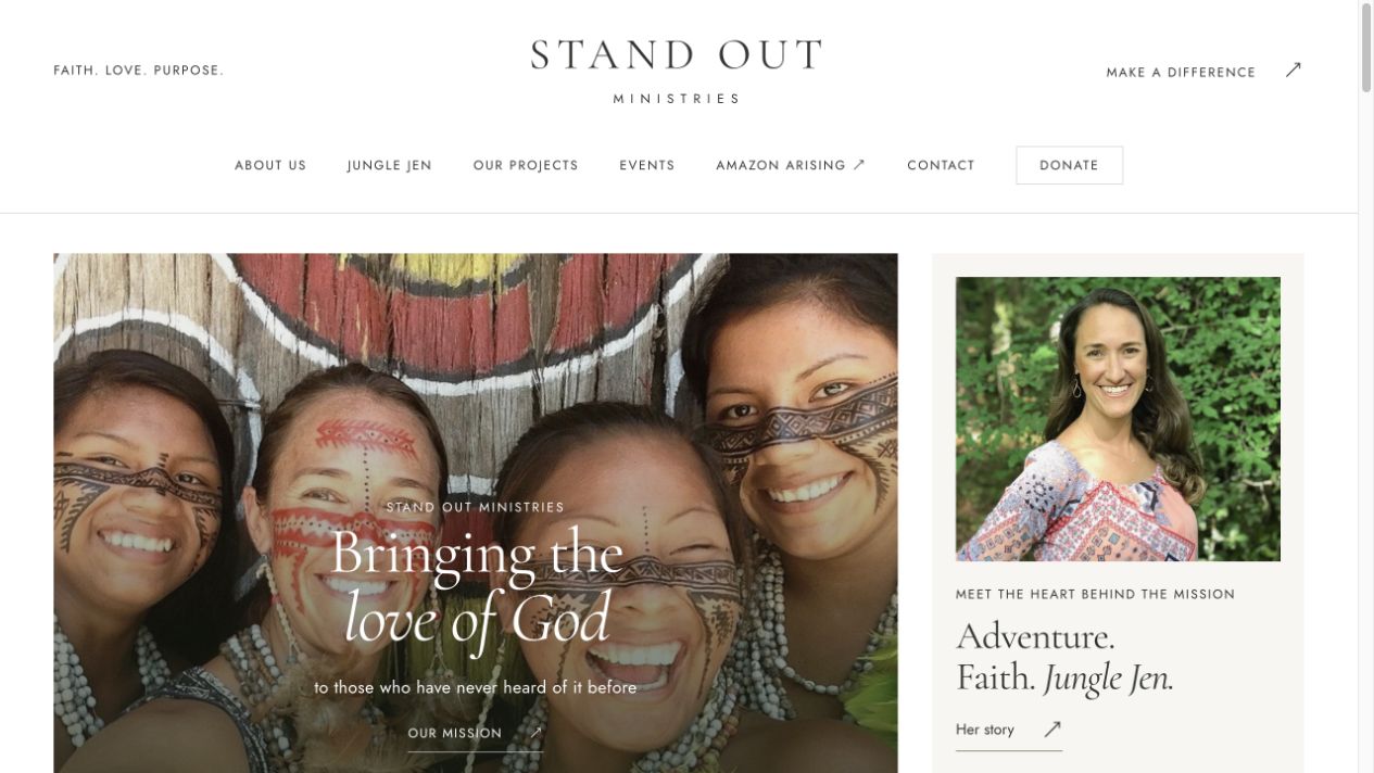 Stand Out Ministries website hero